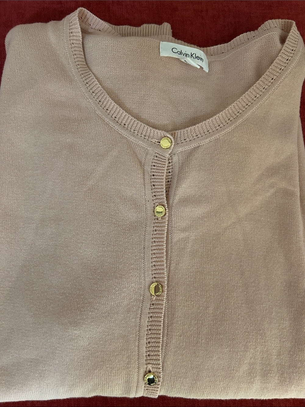 Calvin Klein Women's Dusty Rose Button-Front Cardigan